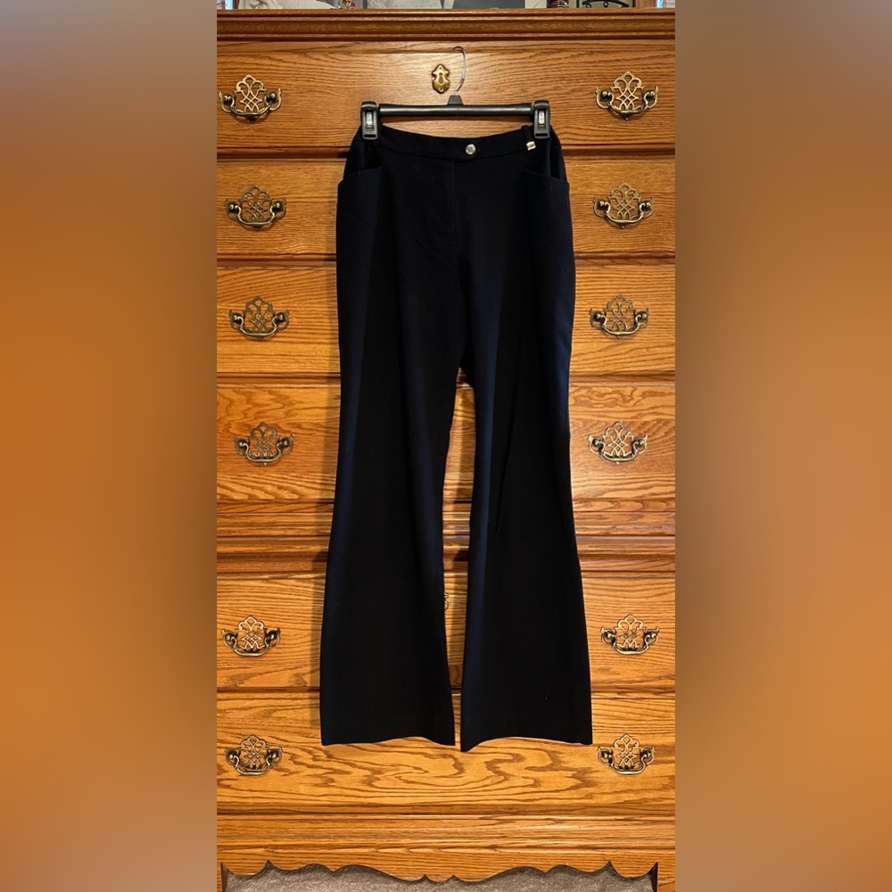 Calvin Klein Women’s Flared Leg Mid-rise Black Dress Pants Size 8
